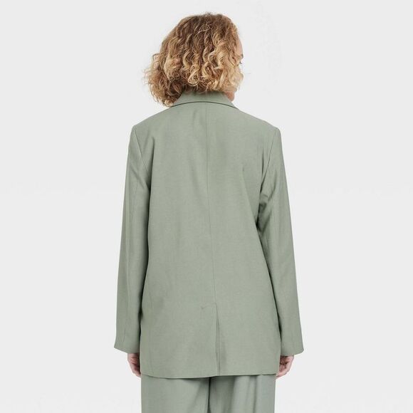 A New Day -  Women's Double Breasted Blazer Jacket Ba Green - Picture 2 of 3